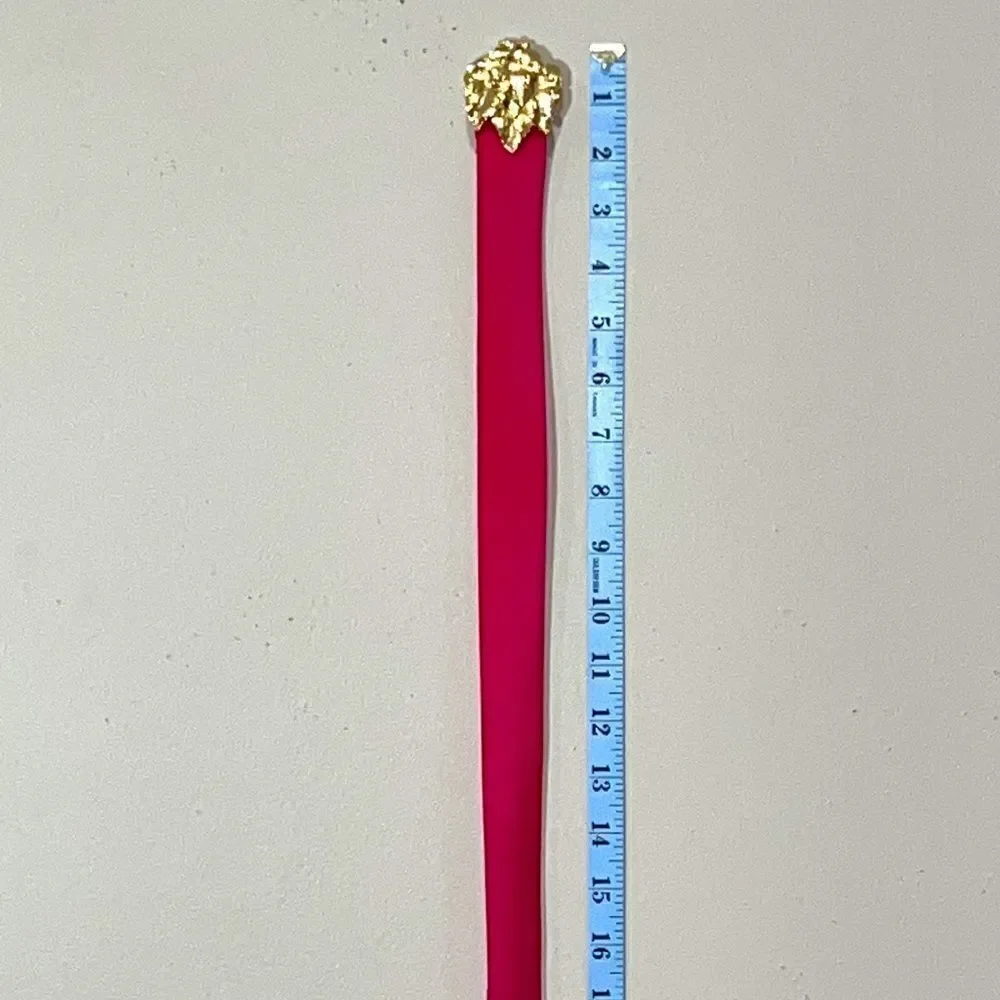 Vintage Handmade Pink Belt With Leaf Closures.
